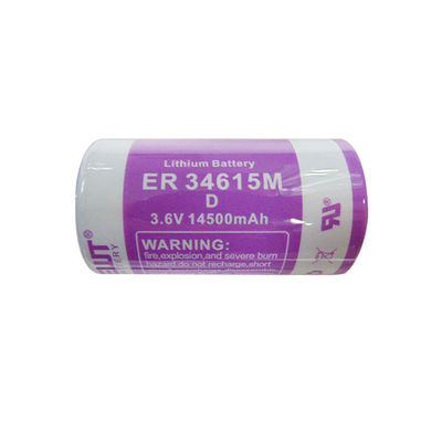কেনা 3.6v 14500mah D লিথিয়াম থায়োনিল ক্লোরাইড ব্যাটারি ER34615M ব্যাটারি CE অনলাইনে উৎপাদন