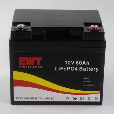 কেনা ব্লুটুথ সাপোর্ট কাস্টমাইজড লোগো সহ 12V 60AH লিথিয়াম আয়রন ফসফেট ব্যাটারি online manufacture