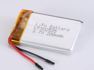 কেনা LP302535 3.7V 200MAH হাই রেট টাইপ লিপো প্যাক 3.7V ভোল্টেজ ডিসচার্জিং তাপমাত্রা -20°C থেকে 60°C online manufacture