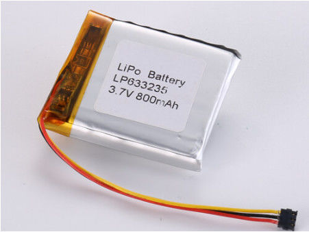 কেনা LP633235 3.7V 800MAH Li-polymer Battery CE Certified for -20°C To 60°C Industrial Applications online manufacture