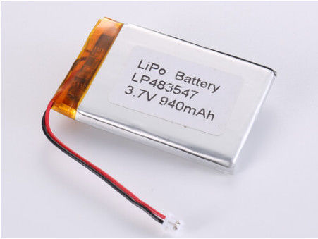 কেনা LP483547 3.7V 940MAH Lithium Polymer Battery with ROHS Certification and Wide Temperature Range online manufacture
