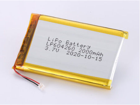 কেনা LP604260 3.7V 2000MAH লিথিয়াম আয়ন ব্যাটারি নির্মাতারা গ্রহণযোগ্য OEM লিথিয়াম পলিমার ব্যাটারি 1 বছরের শেল্ফ লাইফ এবং 3.7v নামমাত্র ভোল্টেজ সহ online manufacture