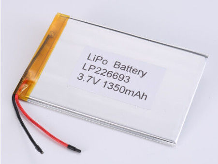 কেনা ওভারকরেন্ট সুরক্ষা 3.7V ওপেন ভোল্টেজ এবং PCB সুরক্ষা LP226693 3.7V 1350MAH সহ দ্রুত চার্জিং লিথিয়াম পলিমার ব্যাটারি অনলাইনে উৎপাদন