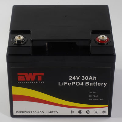 পাওয়ার সাপ্লাই 24V 30AH Lifepo4 ব্যাটারি প্যাক ডাস্টপ্রুফ এবিএস কেস সর্বোচ্চ চার্জিং বর্তমান 20A