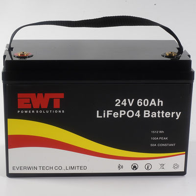 EWT LiFepo4 ব্যাটারি প্যাক 24V 60AH বিগ এলসিডি স্ক্রিন মনিটরিং ক্ষমতা সহ