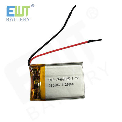 LP452535 3.7V 350mAh লিথিয়াম পলিমার ব্যাটারি সর্বোচ্চ চার্জিং বর্তমান 1C সহ