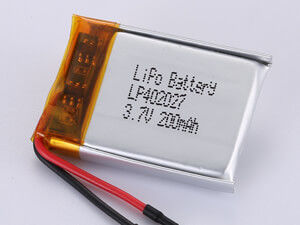 উচ্চ শক্তি ঘনত্ব LP402027 3.7V 200MAH উচ্চ হার অ্যাপ্লিকেশন জন্য লিথিয়াম পলিমার রিচার্জেবল ব্যাটারি 12 মাস গ্যারান্টি