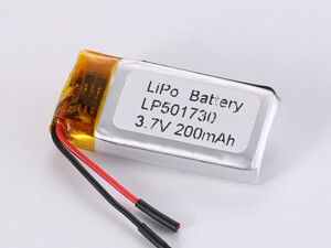 LP501730 200MAH উচ্চ শক্তি ঘনত্ব লিথিয়াম পলিমার রিচার্জেবল ব্যাটারি সর্বোচ্চ নিষ্কাশন বর্তমান 0.35A 3.7V ভোল্টেজ