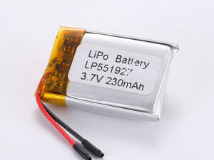 শিল্প ও বাণিজ্যিক 3.7V 230MAH 500 চক্র শর্ট সার্কিট সুরক্ষা সহ লিথিয়াম পলিমার রিচার্জেবল ব্যাটারি LP551927