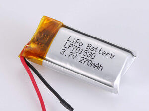পিসিএম এবং শর্ট সার্কিট সুরক্ষা সহ LP701530 3.7V 270MAH লিথিয়াম পলিমার ব্যাটারি