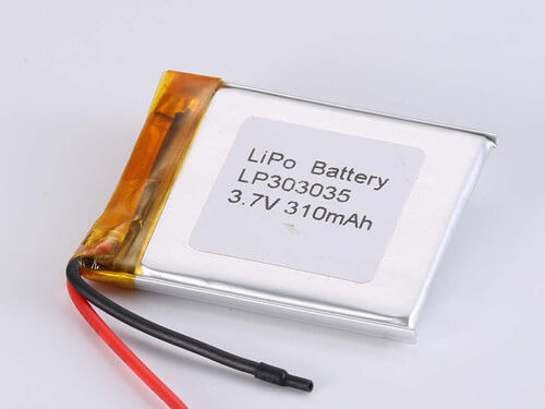 3.7V চার্জিং ভোল্টেজ LP303035 310MAH JST ডিসচার্জ সংযোগকারী অ্যাপ্লিকেশনের জন্য লিথিয়াম পলিমার রিচার্জেবল ব্যাটারি