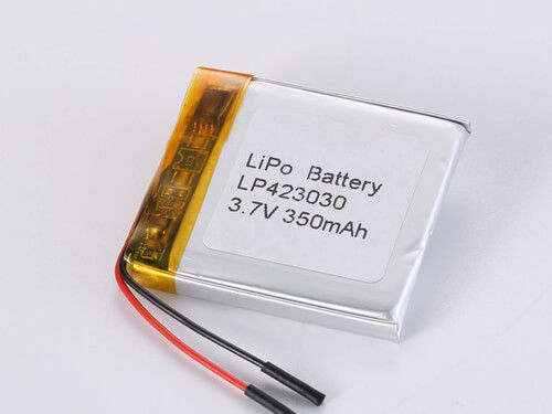 LP423030 3.7V 350MAH রিচার্জেবল ডিভাইসের জন্য দীর্ঘস্থায়ী লিথিয়াম পলিমার ব্যাটারি -20 থেকে 45 ডিগ্রি সেলসিয়াস