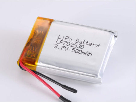 3.7V 500mAh লিথিয়াম পলিমার সেল ভারী দায়িত্ব অ্যাপ্লিকেশনের জন্য ROHS সার্টিফাইড রিচার্জেবল ব্যাটারি