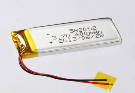 3.7V 600MAH সিসি/সিভি চার্জ পদ্ধতি প্রিজম্যাটিক লি-আয়ন ব্যাটারি নির্মাতারা 582052 লিথিয়াম পলিমার ব্যাটারি সিলভার