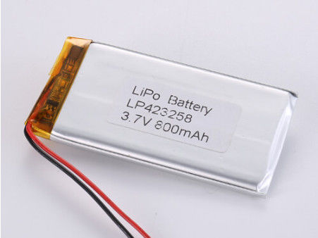 LP423258 3.7V 800MAH রাসায়নিক গঠন লিথিয়াম পলিমার ব্যাটারি শিল্পের জন্য লিথিয়াম আয়ন রিচার্জেবল সেল