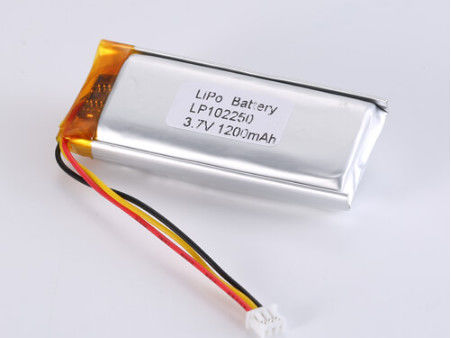 LP102250 3.7V 1200mah লিথিয়াম আয়ন ব্যাটারি নির্মাতারা উচ্চ স্রাব হার এবং রাসায়নিক গঠন সঙ্গে বাঁকা নকশা লিথিয়াম পলিমার ব্যাটারি লিথিয়াম পলিমার