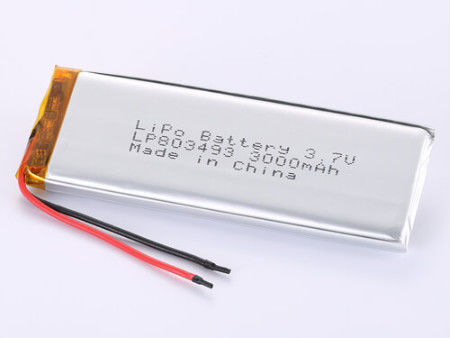 LP803493 3.7V 3000MAH লিথিয়াম-আয়ন ব্যাটারি নির্মাতারা JST/ দীর্ঘস্থায়ী পারফরম্যান্সের জন্য কাস্টমাইজড সংযোগকারী প্রকার