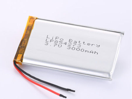 LP854273 3.7V 3000MAH লিথিয়াম পলিমার ব্যাটারি সিসি/সিভি চার্জিং পদ্ধতি ওভার-ডিসচার্জ সুরক্ষা জেএসটি/কাস্টমাইজড সংযোগকারী প্রকার