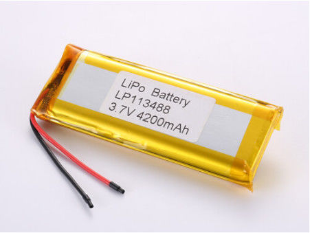 LP113488 3.7V 4200 MAH লিথিয়াম আয়ন ব্যাটারি নির্মাতারা কাস্টমাইজড সংযোগকারী টাইপ লিথিয়াম পলিমার রিচার্জেবল ব্যাটারি শিল্পের জন্য আদর্শ