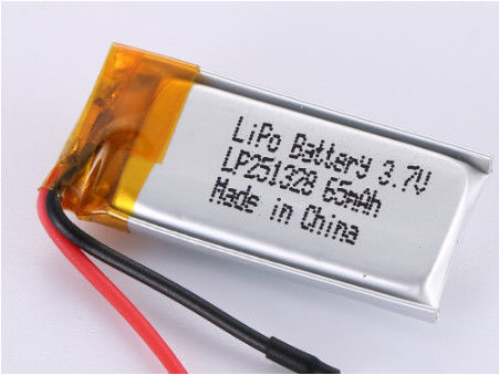 LP251328 3.7V 65MAH লি-আয়ন ব্যাটারি নির্মাতারা শর্ট সার্কিট সুরক্ষা পিসিবি নিরাপত্তা বৈশিষ্ট্য এবং খোলা ভোল্টেজ সহ