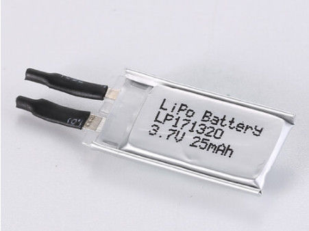 LP171320 3.7V 25MAH পিসিবি সুরক্ষা সহ হালকা ও শক্তিশালী লিথিয়াম পলিমার রিচার্জেবল ব্যাটারি