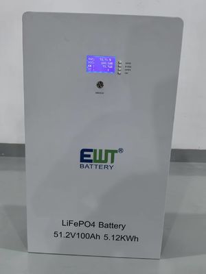 প্রিমিয়াম ইডব্লিউটি লাইফপো 4 51.2V 100Ah 5.12kWh ব্যাটারি নির্ভরযোগ্য সৌর ও RV শক্তির জন্য